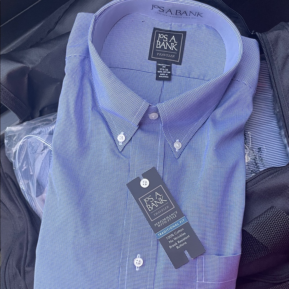 Jos. A. Bank Traveler Blue Dress Shirt